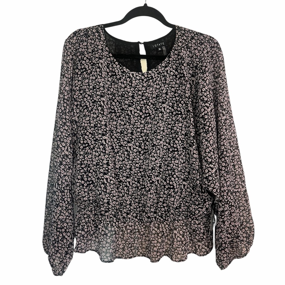 STATE Blouse with Micro Floral Print
